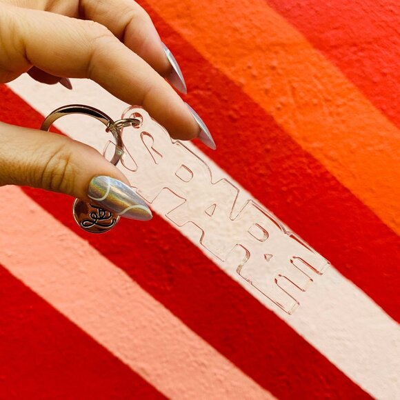 Spare Acrylic Keychain | Spare Set of Keys Glitter Key Holder | 3.5"L x 1"H - Picture 2 of 6